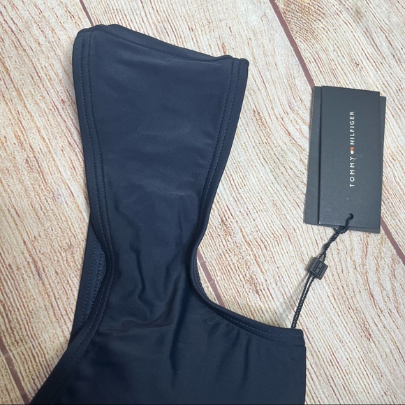 Tommy Hilfiger Sky Captain Ruched Cap Sleeve Bikini Swim Top Size Large - Picture 6 of 10